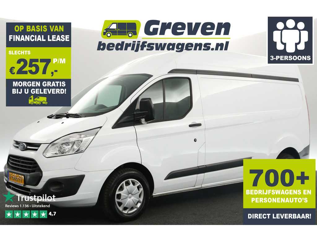 Ford Transit Custom 310 2.0 TDCI L2H2 Airco Kasten Cruise Omvormer PDC 3 Persoons Elektrpakket