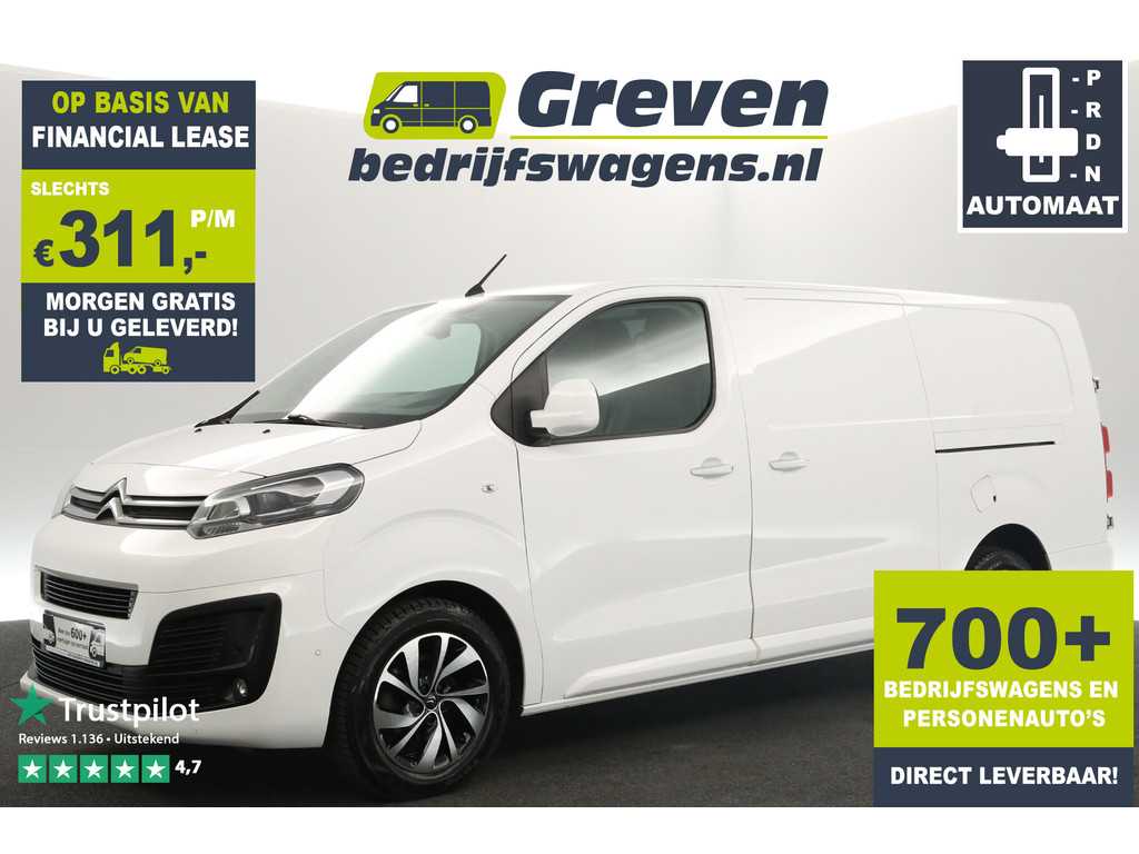 Citroën Jumpy 2.0 BlueHDI L3H1 177PK Automaat Airco 2xSchuifdeur Cruise Carplay Camera PDC 3 Persoons 17''LMV Trekhaak