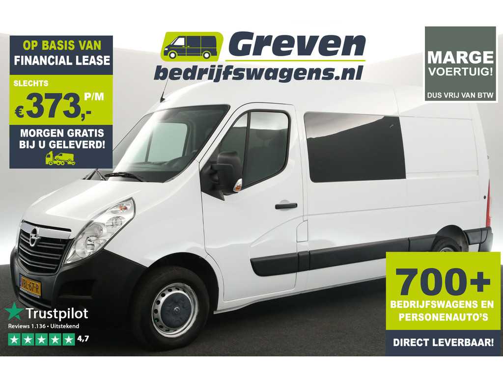 Opel Movano 2.3 CDTI BiTurbo L2H2 146PK Marge Dubbele Cabine 5 Persoons Airco Camera Cruise Navi PDC Trekhaak