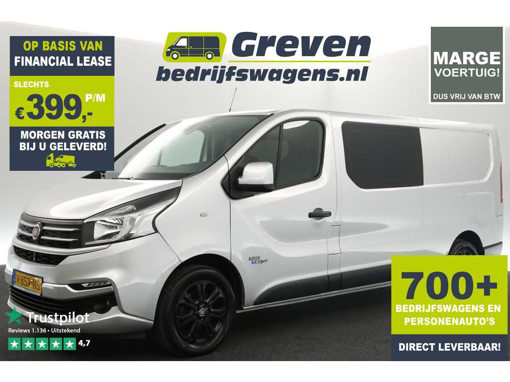 Fiat Talento 1.6 MJ EcoJet L2H1 Marge | Dubbele Cabine | Airco Camera Cruise Navi PDC 5 Persoons 17''LMV Trekhaak