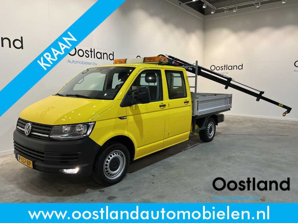 Volkswagen Transporter 2.0 TDI L2H1 Open Laadbak / Hiab T-CLX 009 Kraan / Euro 6 / 220V. / Aluca Kast / Airco / Cruise Control / Trekhaak