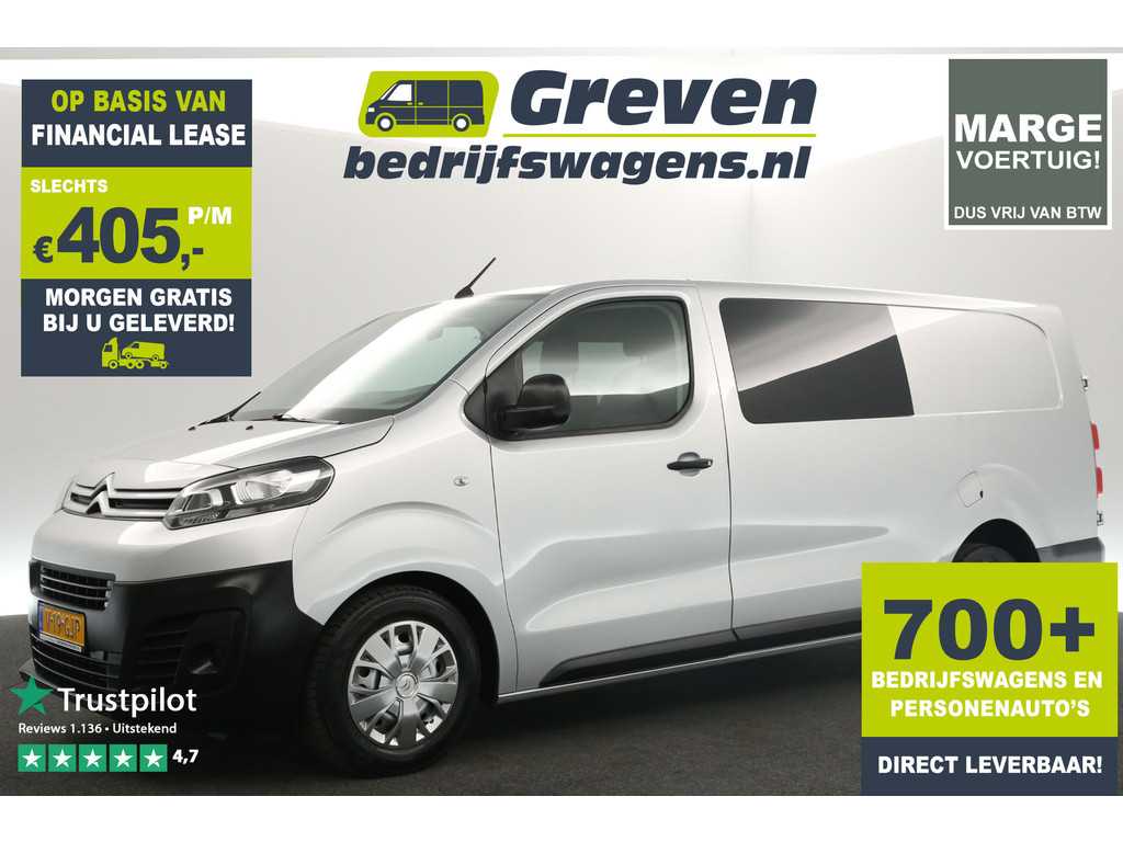 Citroën Jumpy 2.0 BlueHDI L3H1 Marge | Dubbele Cabine | Airco Carplay Cruise Navi 5 Persoons PDC Elektrpakket Trekhaak