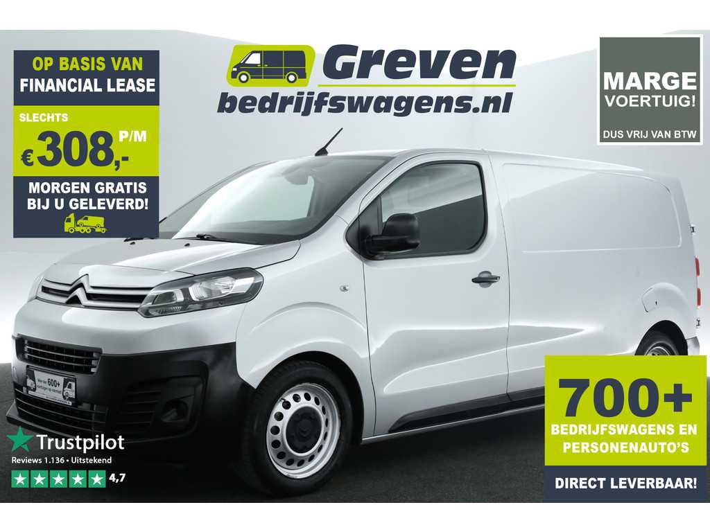 Citroën Jumpy 1.6 BlueHDI L2H1 Marge Airco Carplay PDC Cruisecontrol Navigatie Elektrpakket