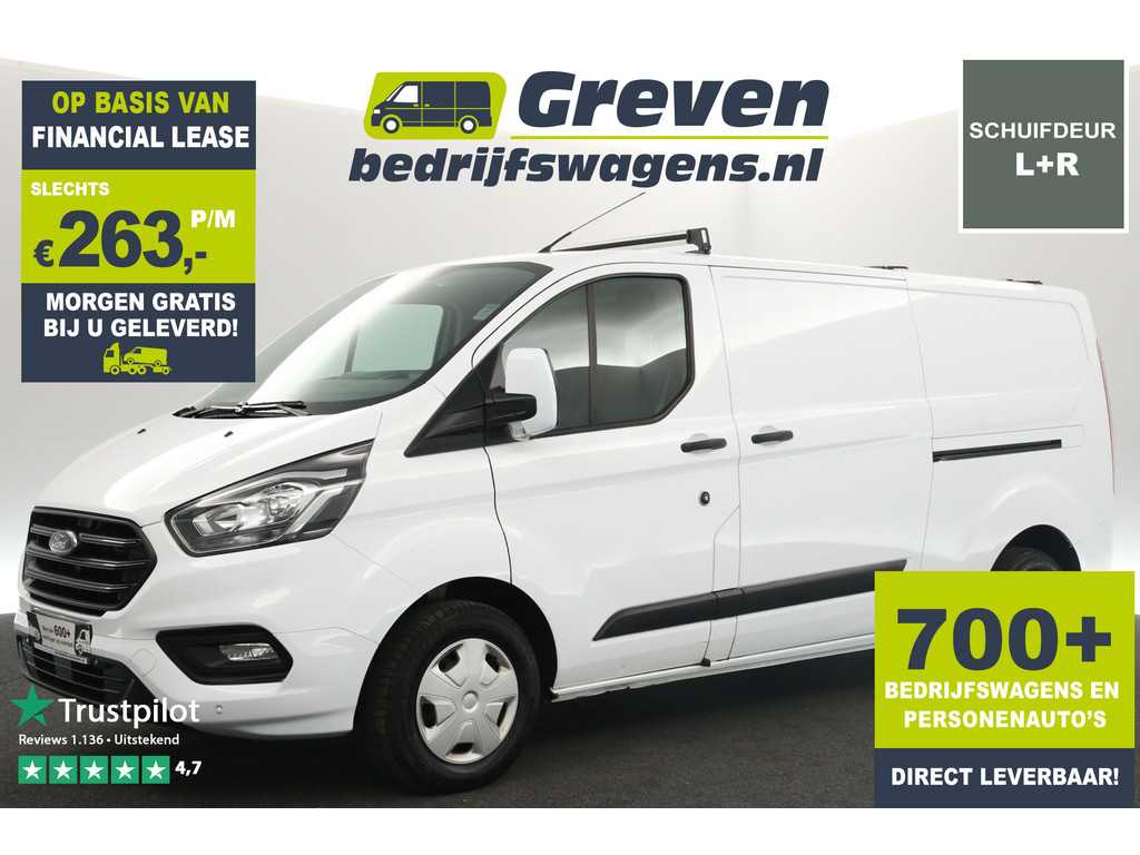 Ford Transit Custom 300 2.0 TDCI L2H1 Airco 2xSchuifdeur LED Cruise PDC 3 Persoons Elektrpakket Trekhaak