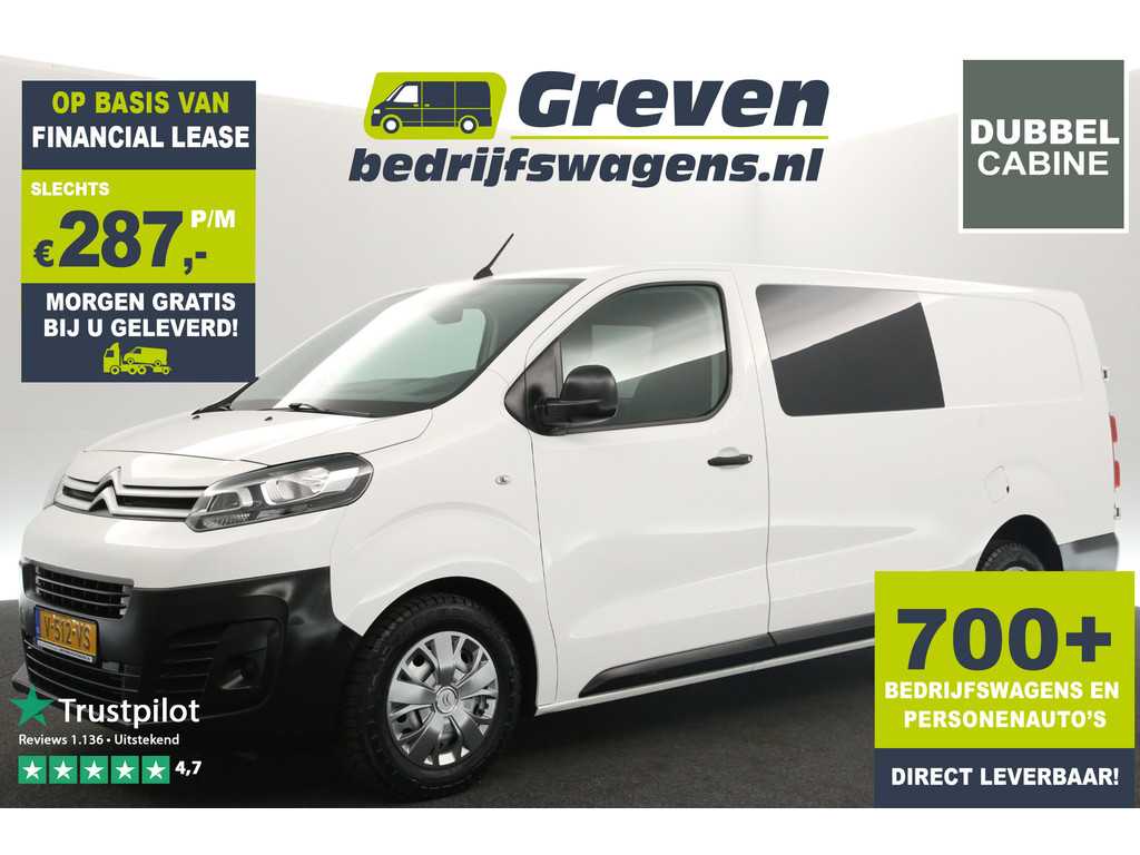 Citroën Jumpy 2.0 BlueHDI L3H1 Dubbele Cabine Airco Carplay Cruise Navi PDC 5 Persoons Elektrpakket