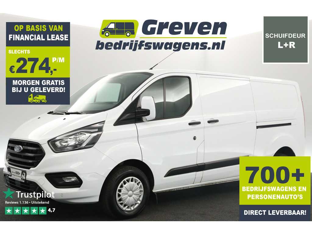 Ford Transit Custom 300 2.0 TDCI L2H1 Airco Cruise 2xSchuifdeur 3 Persoons PDC Elektrpakket Trekhaak