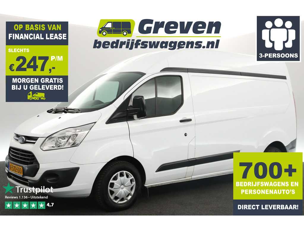 Ford Transit Custom 310 2.0 TDCI L2H2 Airco Kasten 3 Persoons Cruise PDC Inrichting Elektrpakket