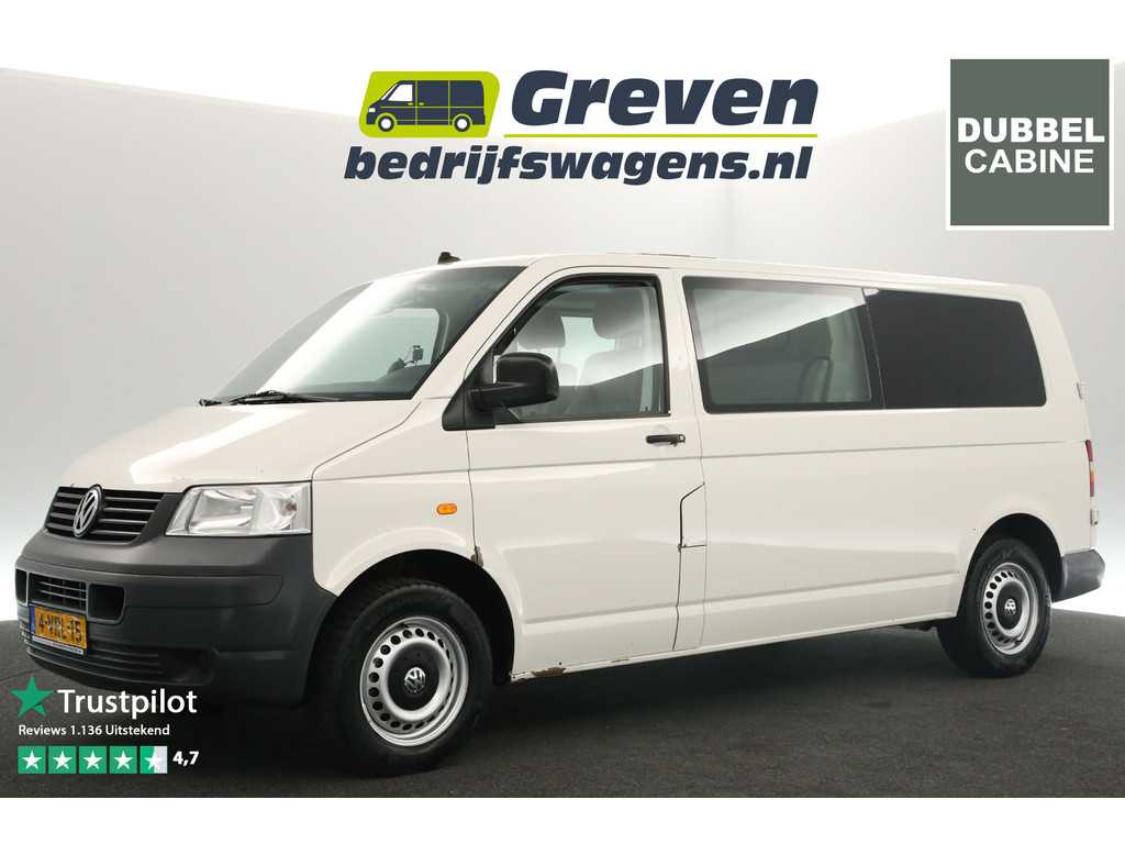 Volkswagen Transporter 2.5 TDI L2H1 APK t/m 31-10-2024 | Dubbele Cabine Airco 6 Persoons Elektrpakket Schuifdeur Trekhaak