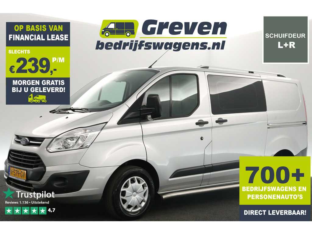 Ford Transit Custom 270 2.0 TDCI L1H1 Airco 2xSchuifdeur Cruise Navi PDC 3 Persoons Trekhaak