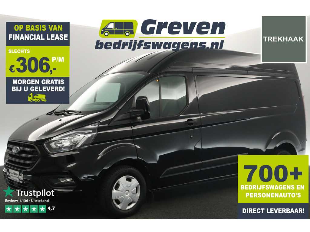 Ford Transit Custom 300 2.0 TDCI L2H2 Marge | 2700KG Trekgew. Airco Cruise 3 Persoons PDC Elektrpakket LED Schuifdeur Trekhaak