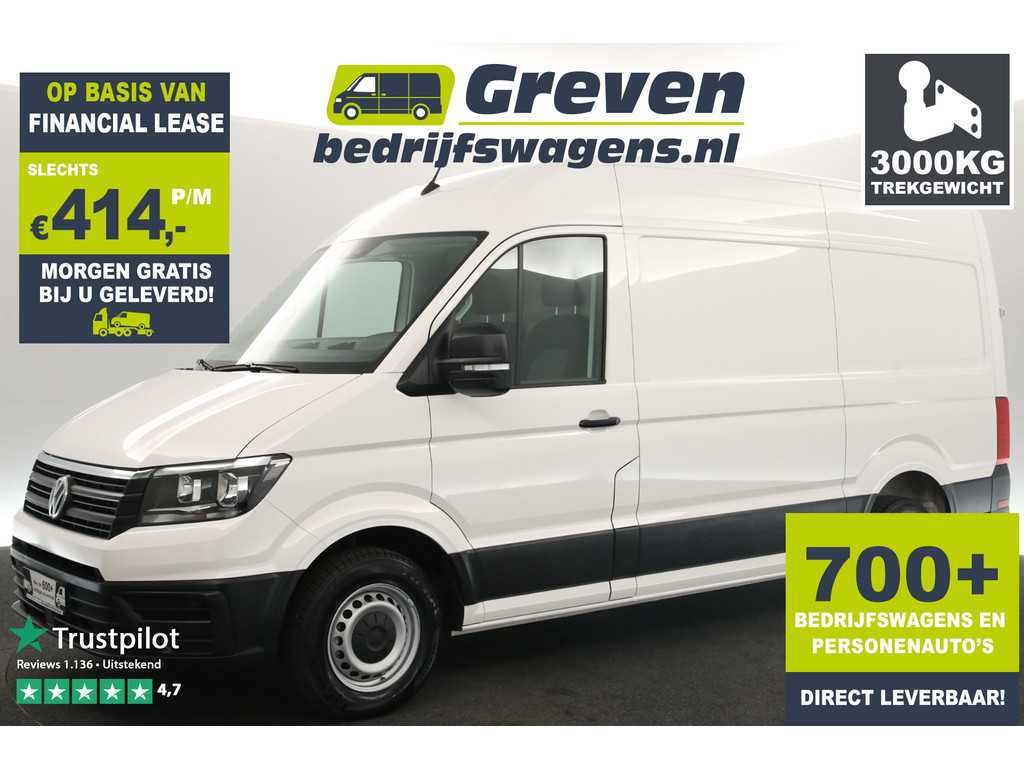 Volkswagen Crafter 2.0 TDI L3H3 177PK 3000KG Trekgew. Automaat Airco Cruise Camera Cerplay Navi 3 Persoons Elektrpakket Trekhaak