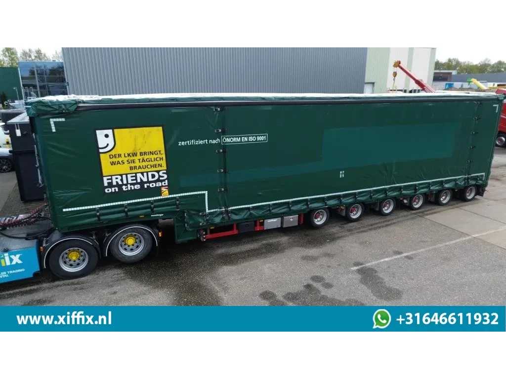 MEUSBURGER 6-ass. Semi dieplader met elektrische huifopbouw // 3x naloop gestuurd
