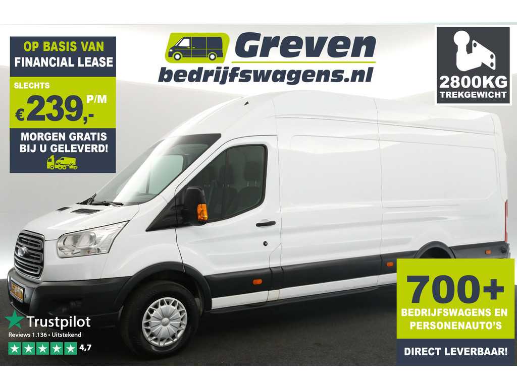 Ford Transit 350 2.2 TDCI L4H3 | 155PK | 2800KG Trekgew. 3 Persoons Airco Cruise Parkeersensoren LED Schuifdeur