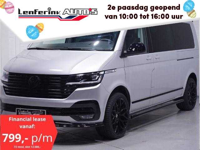 Volkswagen Transporter 2.0 TDI 204 pk Dubbel Cabine Silver&Black Edition 2x Elek. Schuifdeur, Navi, Adapt. Cruise, Duo Leder Antraciet, LED, 20" LMV, 5-Zits