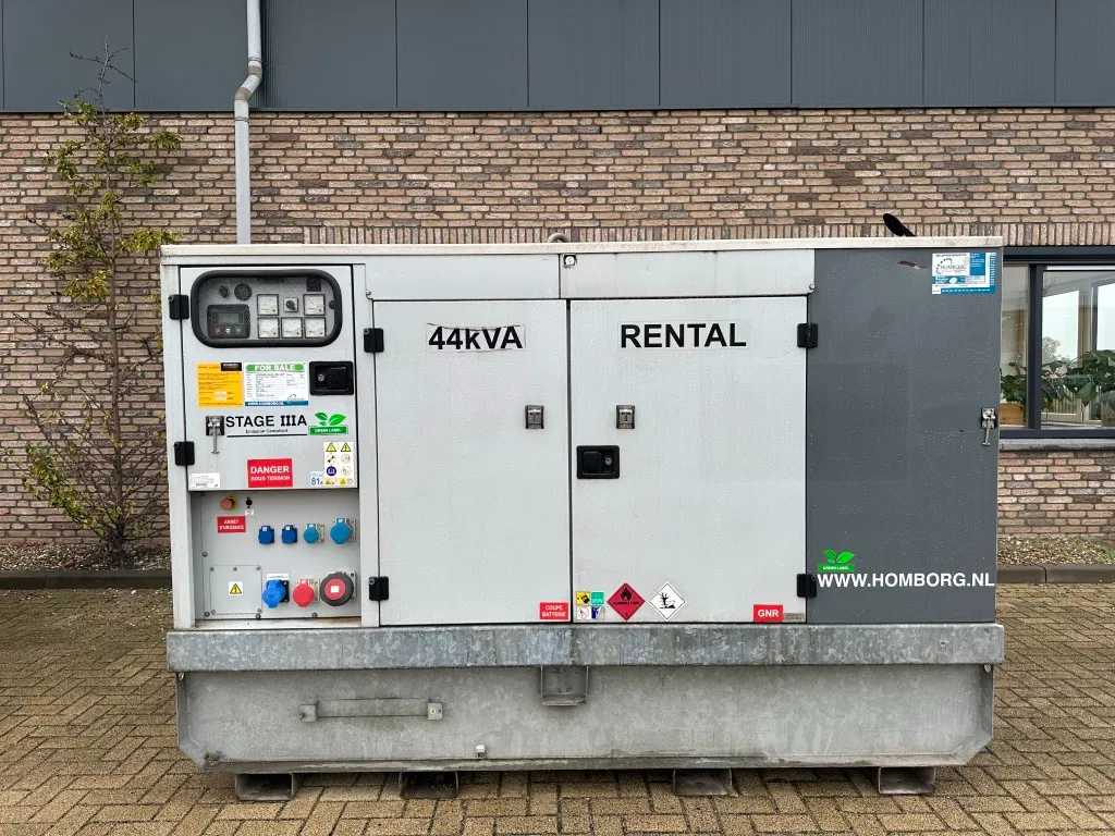 Europower EPUS44TDE Kubota leroy Somer 44 kVA Supersilent Rental generatorset 2018 !
