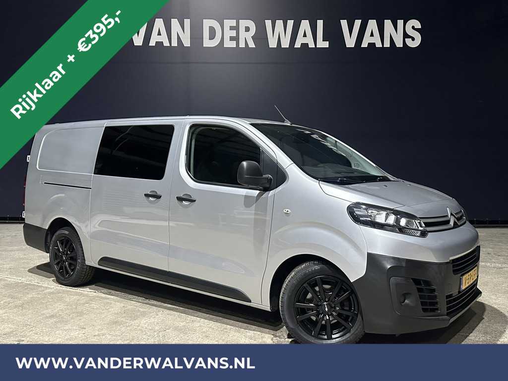 Citroën Jumpy 2.0 BlueHDI **MARGE, GEEN BTW** 123pk L3H1 XL Dubbele cabine Euro6 RIJKLAAR Airco | Apple Carplay Navigatie, Cruisecontrol, 2500kg Trekhaak, Parkeersensoren, 5-Zits, lichtmetalen velgen