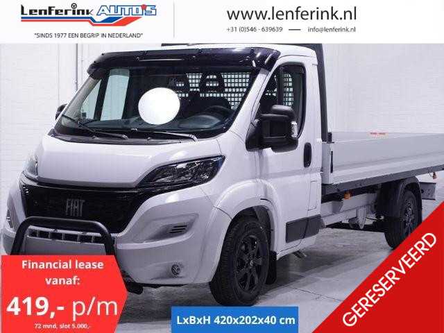 Fiat Ducato 2.2 MJet 140 pk Black&White Edition Pick Up / Open Laadbak Airco, Cruise Control, 16" LMV, Bullbar, 3-Zits, LxBxH 420x202x40 cm