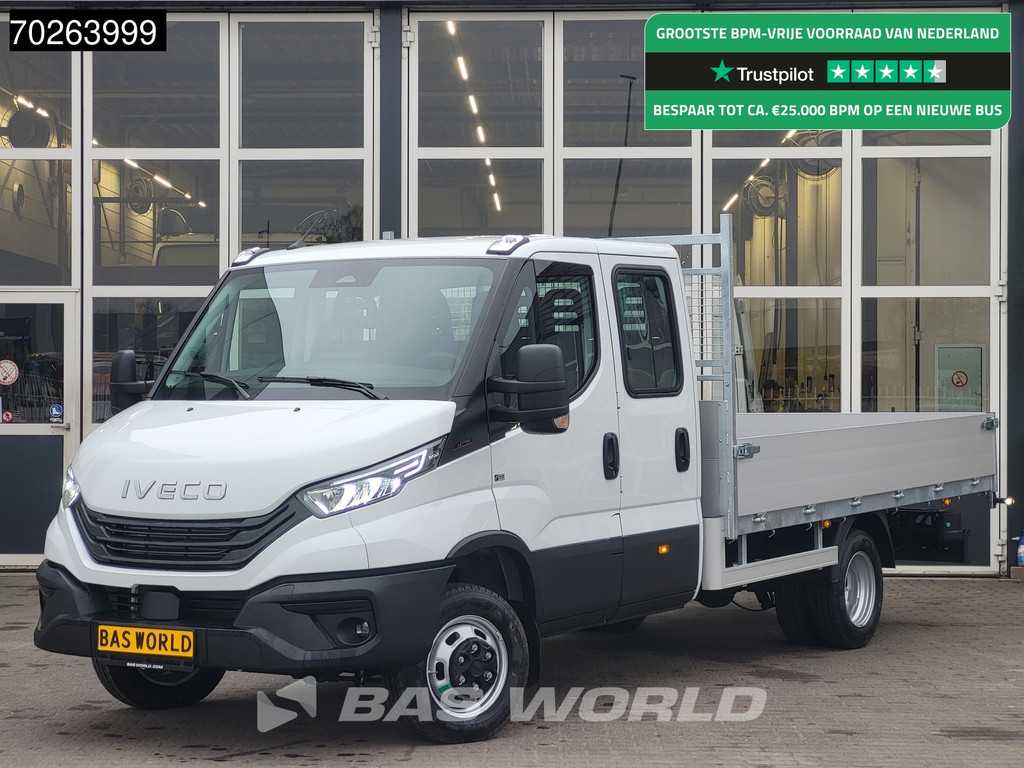 Iveco Daily 35C18 3.0 180PK Nwe model 2025 NL Open laadbak Dubbel Cabine Navi Camera Cruise LED 3,5T Trekvermogen Pritsche Pickup 3m3 Airco Dubbel cabine Cruise control