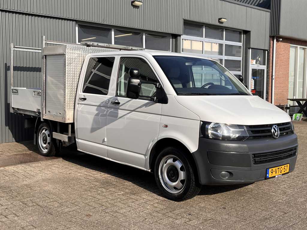Volkswagen Transporter 2.0 TDI L2H1 Pick up Dubbele cabine open laadbak Pick-up trekhaak 2200 kg 1e eigenaar Euro 5 Dealer onderhouden  P-up Ahk 2200kg Gereedschapskist