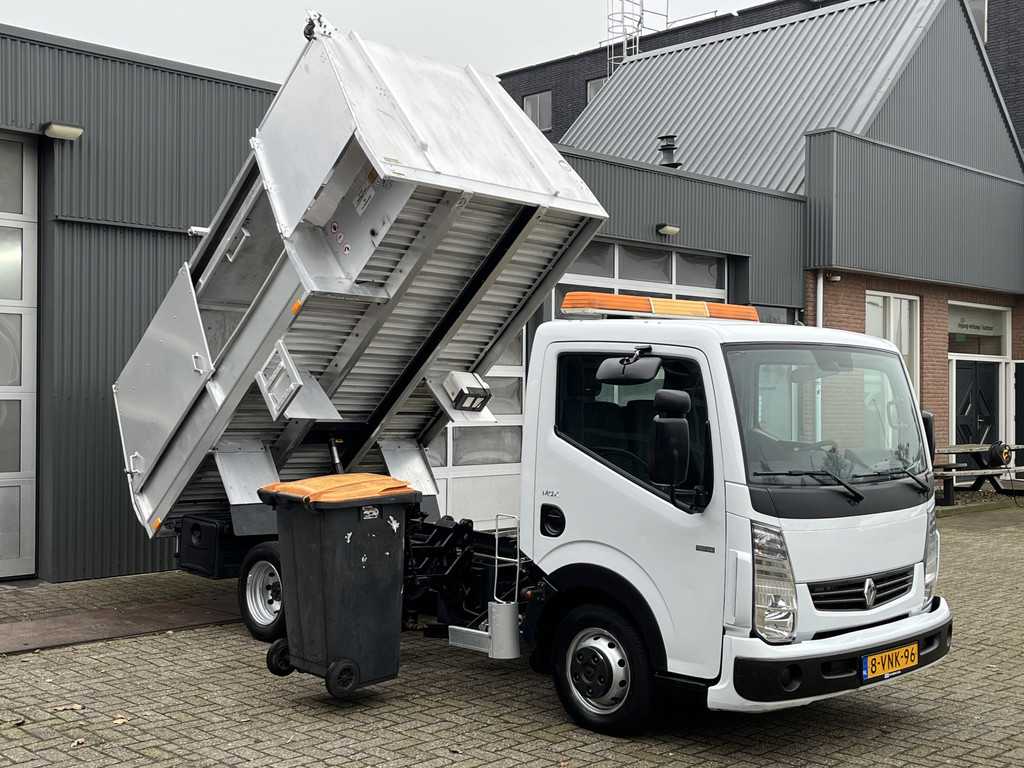 Renault Trucks Maxity 150.35/6 3.0 L2 Veegvuilkipper zijlader voor containers Airco Werkverlichting Kipper Open laadbak Pick-up P-up Vuilniswagen Vuilnisauto Zijbelader Vuilnis Ex overheid