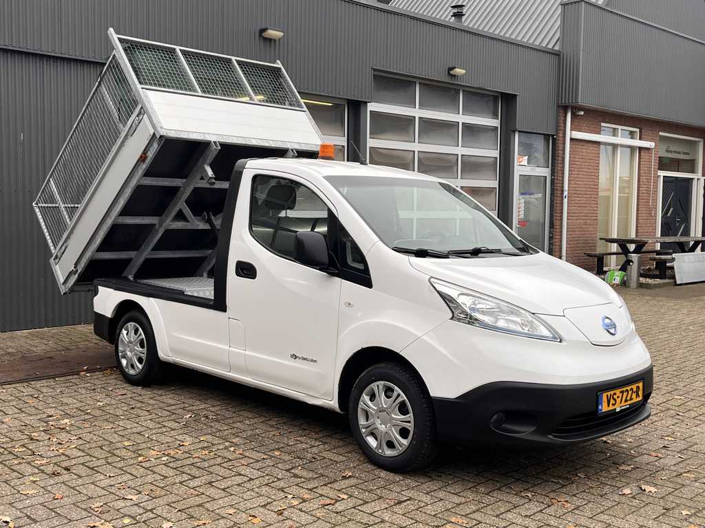 Nissan e-NV200 24kWh Elektrische Kipper Openlaadbak met Airco Cruise controle Telefoonverbinding 2-Persoons Kieper Pick-up P-up 2x Oplaadkabels aanwezig Ex gemeente