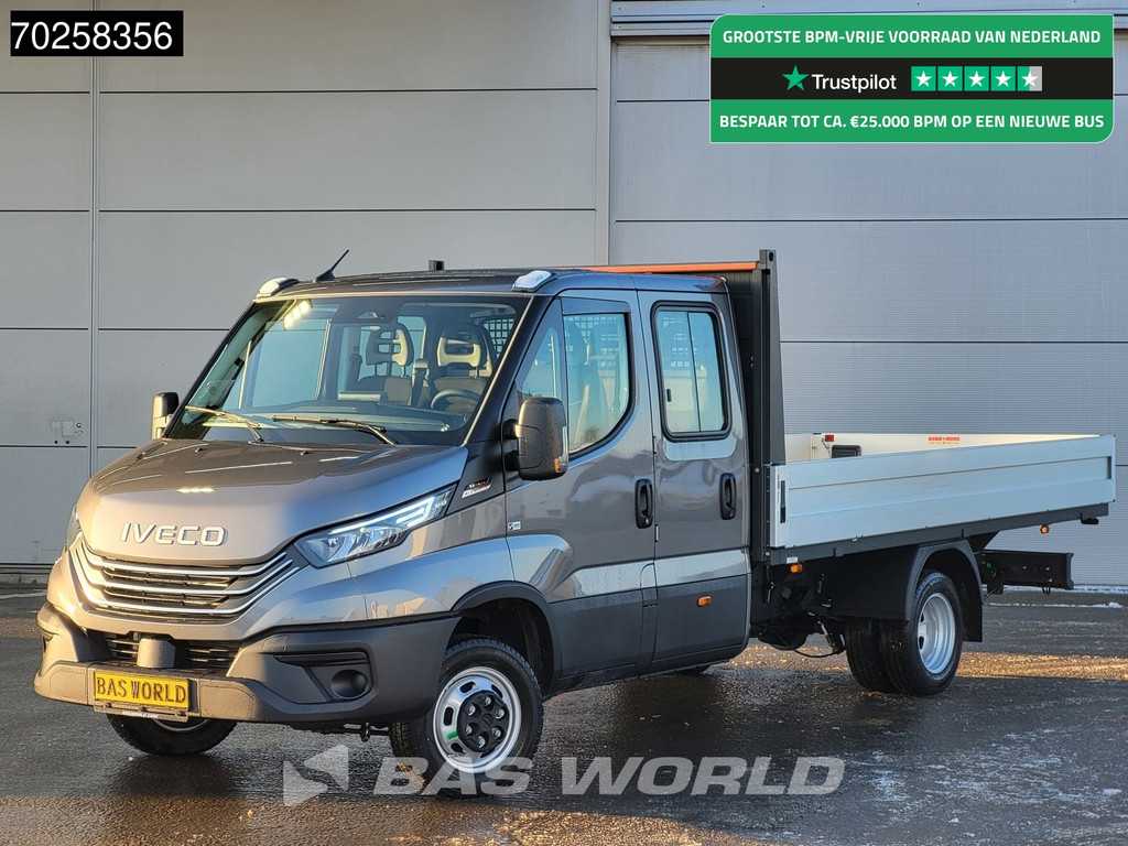 Iveco Daily 35C21 Automaat 2025model Open laadbak Dubbel Cabine CarPlay ACC LED 3,5T Trekvermogen Pritsche Pickup Airco Dubbel cabine