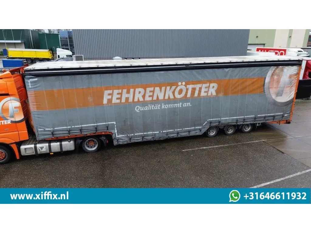 RECKER 3-ass. Dieplader met huifopbouw // Uitschuifbare laadvloer klep