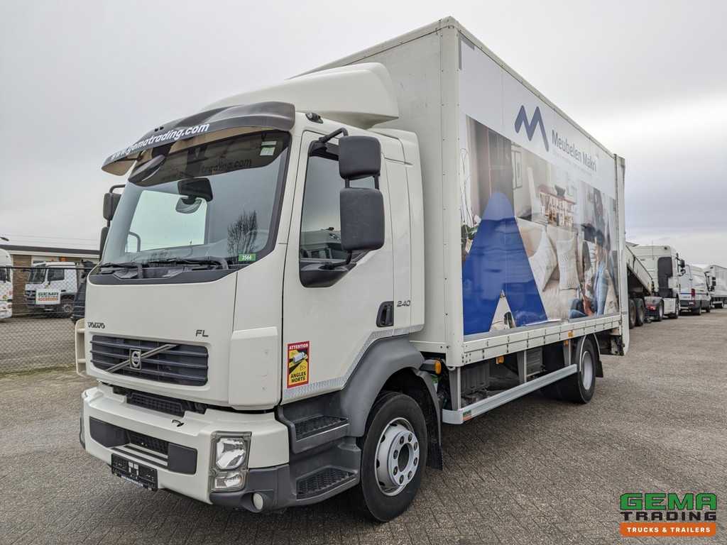 Volvo FL240 4x2 Daycab 6Cil Euro5 12T  - Geslotenbak 5.9m - Portaallift - Hydr. steunpoten - Verhuiswagen06/2025APK
