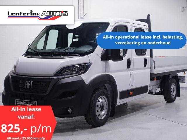 Fiat Ducato 2.2 Mjet 140 pk DC 7p All-In Operational Lease Pick Up / Open Laadbak Airco, Cruise Control, LxBxH 330x202x40 cm, Nieuw