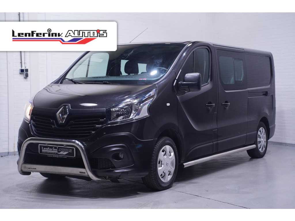 Renault Trafic 1.6 dCi 120 pk L2 Dubbel Cabine 2x Schuifdeur Airco, Navi, Trekhaak, Bull en Sidebars, 6-Zits