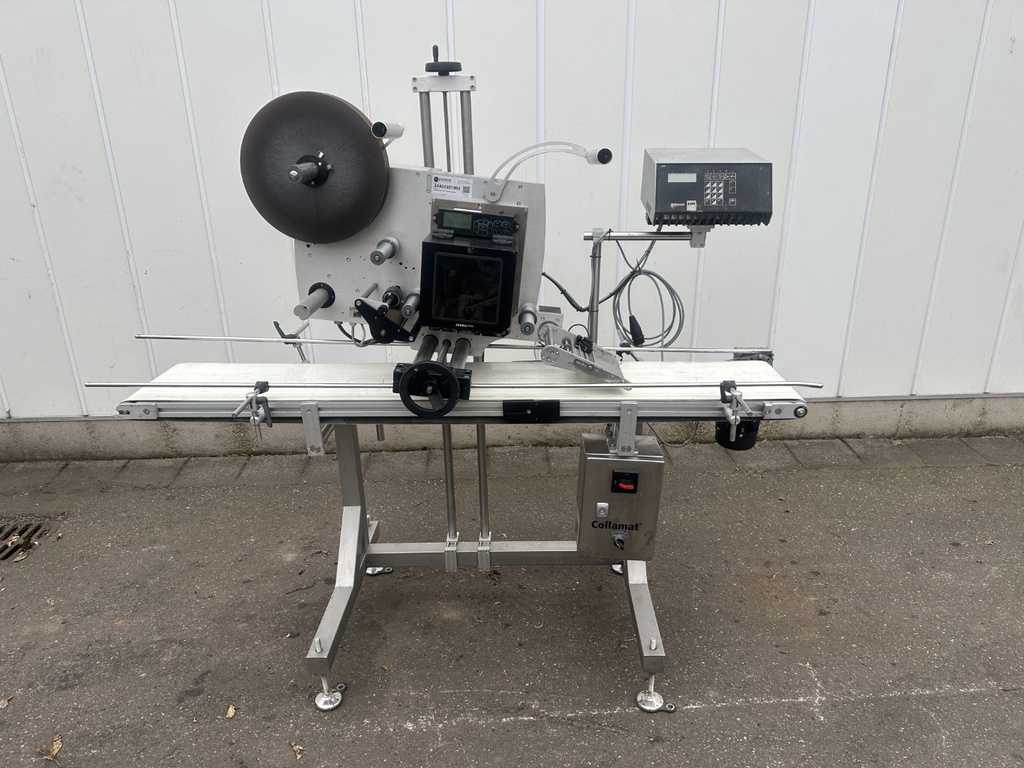 Collamat 8600 etiketteerder etiketteermachine/etiketteermachine boven etiketteren met transportband