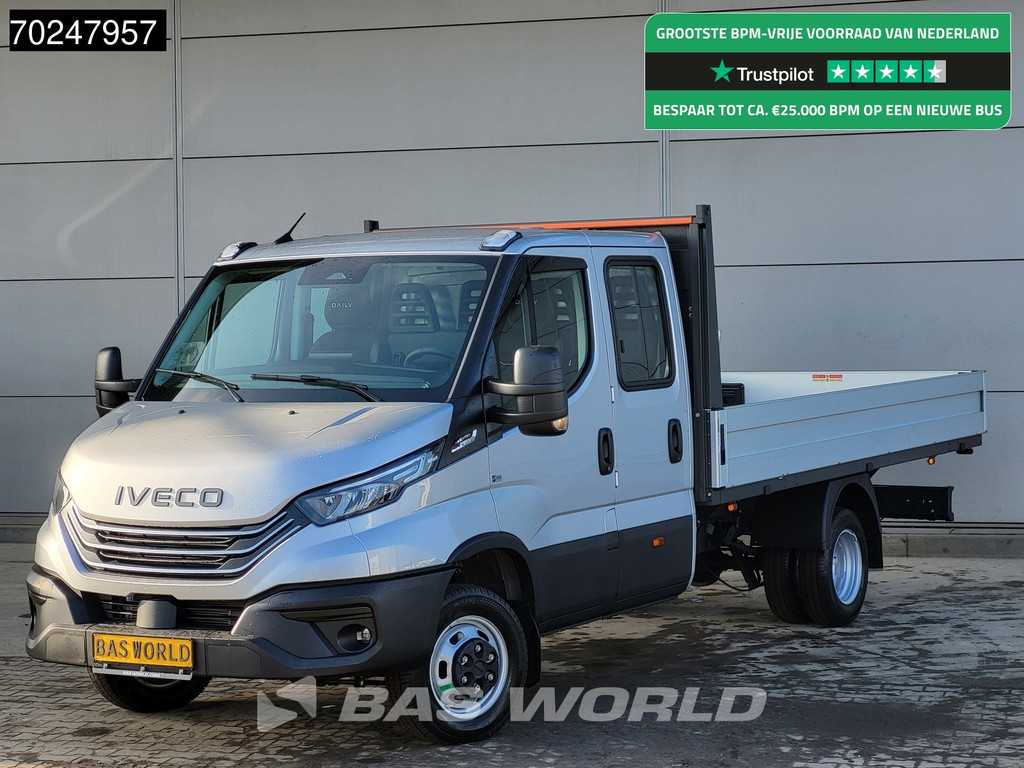 Iveco Daily 35C18 3.0 180PK Nwe model 2025 Dubbel Cabine Open laadbak Navi ACC LED 3,5T Trekvermogen Pritsche Pickup Airco Dubbel cabine