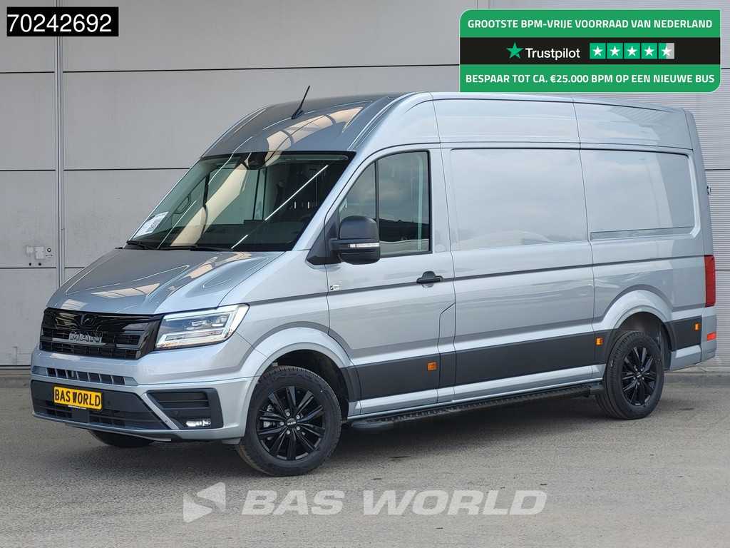 MAN TGE 3.180 Automaat 2025 Black Edition Model Facelift L3H3 Navi CarPlay Camera L2H2 11m3 Airco Cruise control