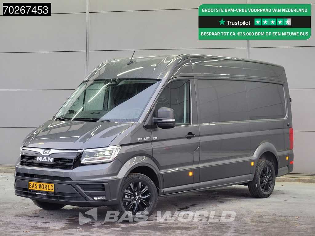 MAN TGE 3.180 Automaat 2025 model Facelift Black Edition L3H3 ACC Trekhaak L2H2 11m3 Airco Trekhaak