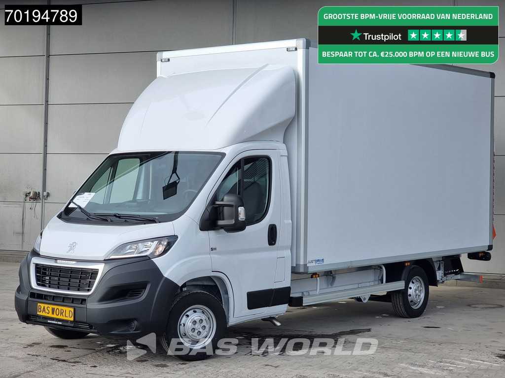 Peugeot Boxer 165PK Bakwagen Laadklep Zijdeur Lat om lat Airco Bluetooth Radio Meubelbak Koffer Gesloten laadbak 21m3 Airco Cruise control