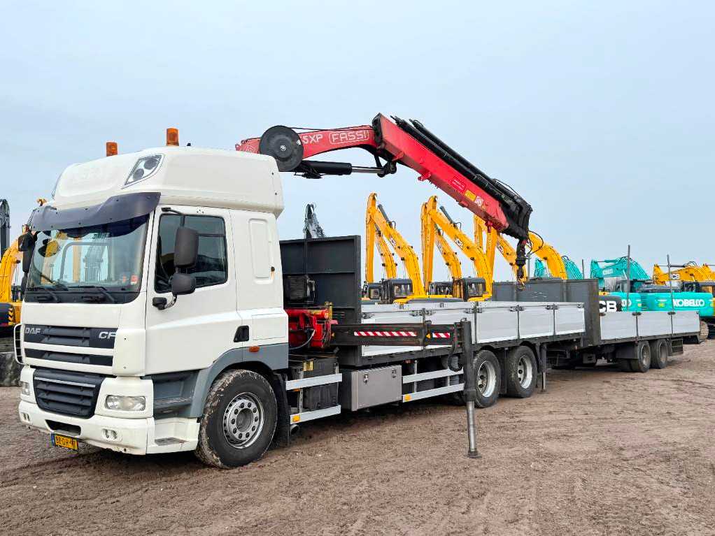 DAF CF85.410 + 21m kran Fassi Crane 21ton/m + Trailer