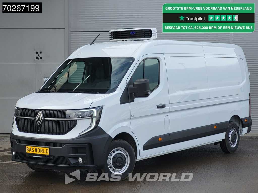 Renault Master 130PK Koelwagen Vriezer -18 Carrier Xarios 200 230V stekker LED Camera Parkeersensoren Airco Cruise Vries Koeler Kühlwagen Kühler Frigo 9m3 Airco Cruise control