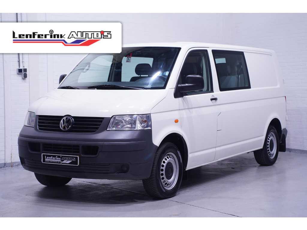 Volkswagen Transporter 2.5 TDI 130 pk Dubbel Cabine Navi, Trekhaak Airco, Cruise Control, 5 Cilinder, 5-Zits