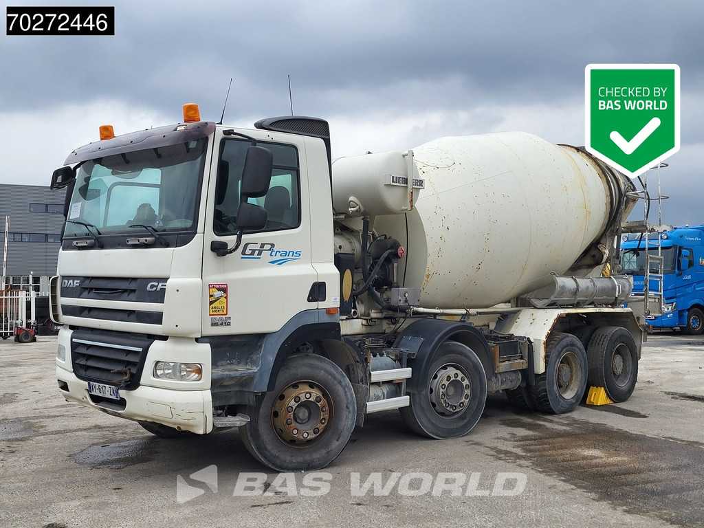 DAF CF85.410 8X4 BROKEN ENGINE / CONCRETE INSIDE mixer 9m3 Liebherr Euro 4