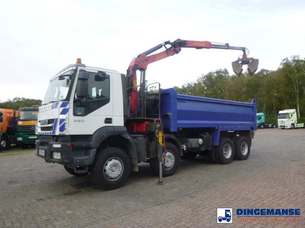 Iveco AD340T36 8x4 RHD tipper + Palfinger E120 plus + grapple