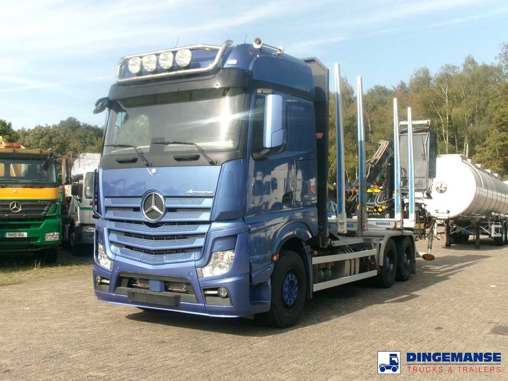 Mercedes Actros 2663 6x4 Euro 6 loglift F96 crane timber truck