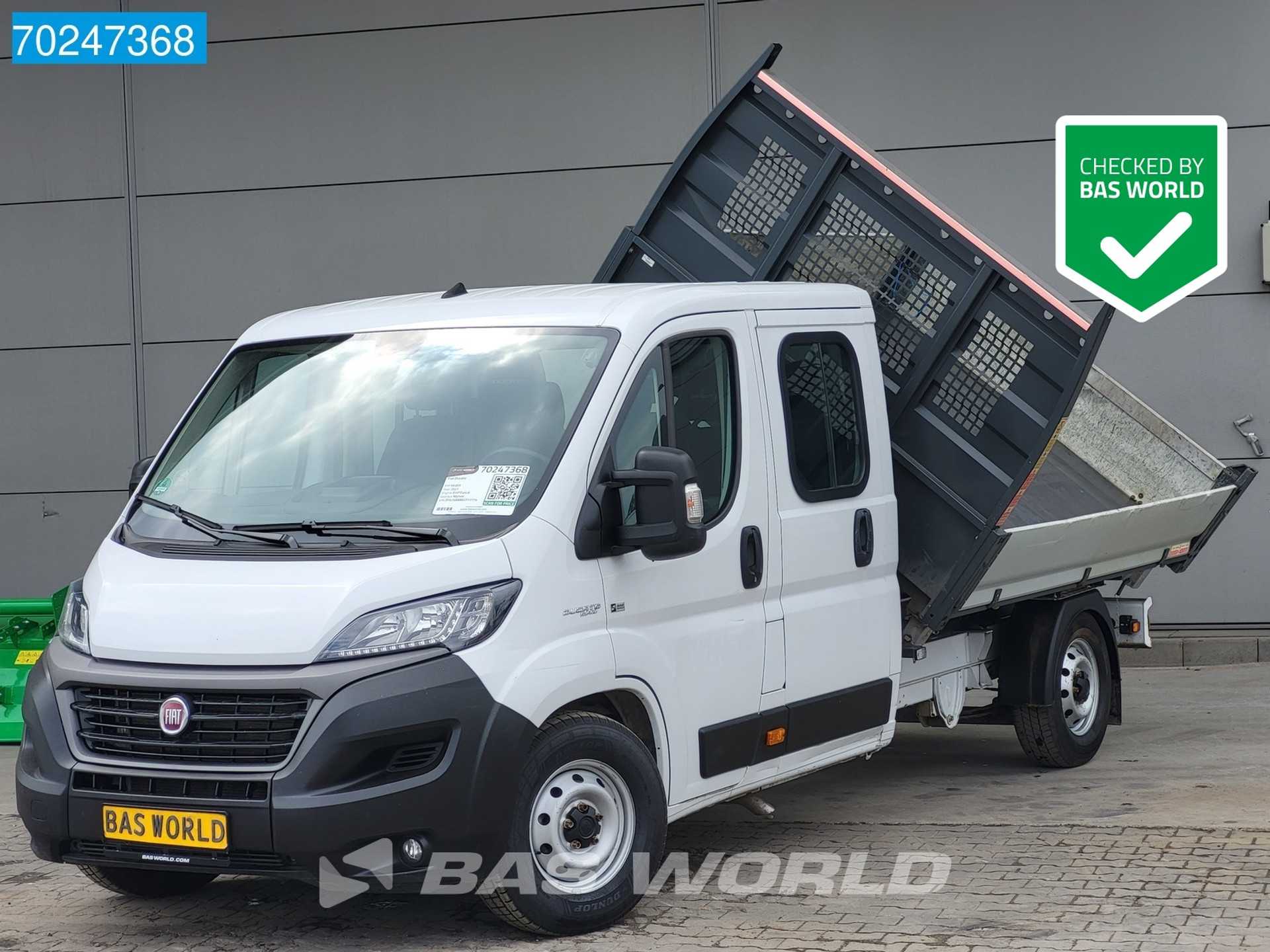 Fiat Ducato 140pk 3 zijdige Kipper Dubbel Cabine Navi Airco Cruise Trekhaak Tipper Benne Kieper Airco Dubbel cabine Trekhaak Cruise control