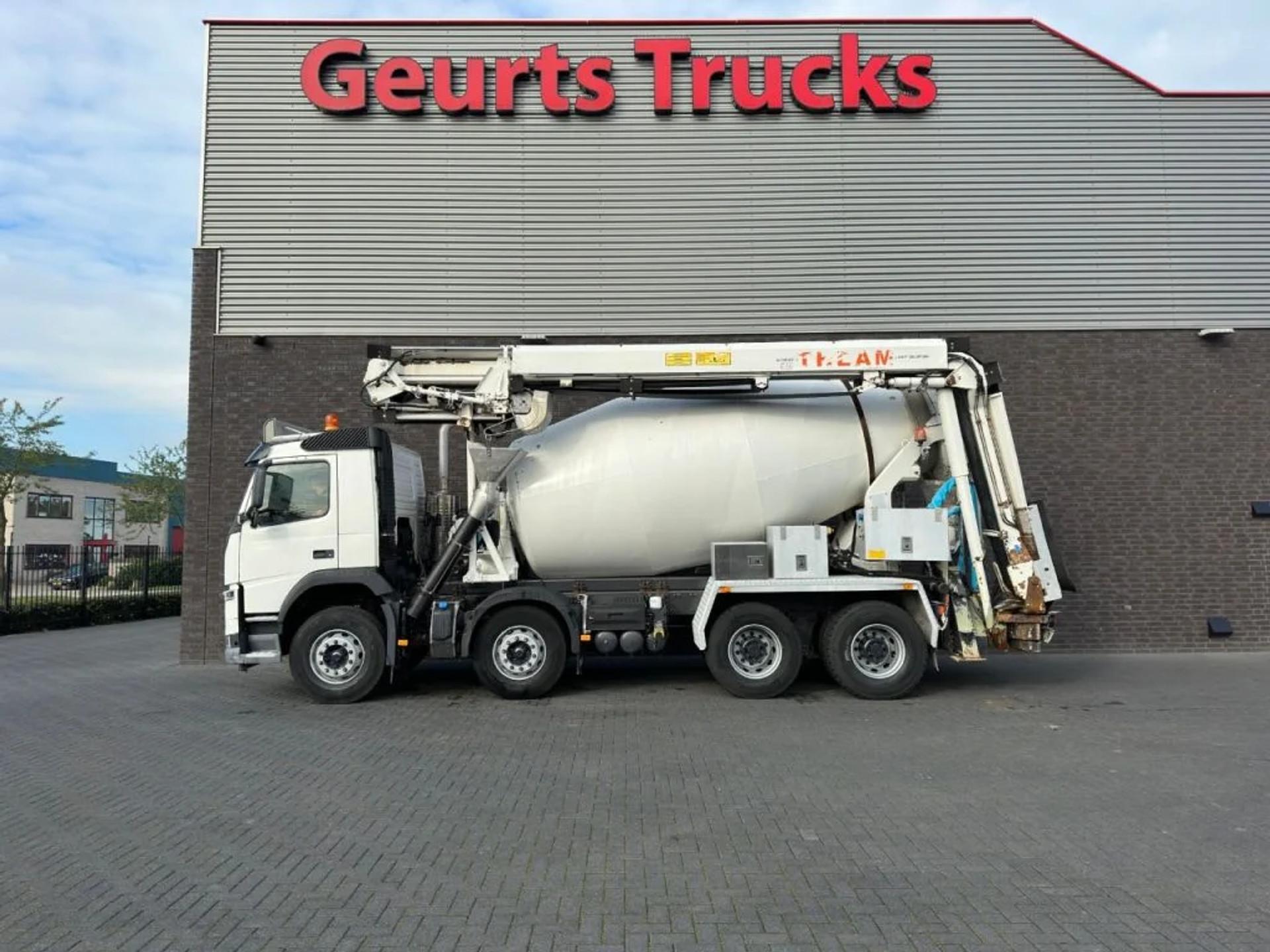 Foto 1 van Volvo FM 410 8X4 + STETTER 9 M3 MIXER/MISCHER + THEAM 15 M TRANSPORTBAND/BELT