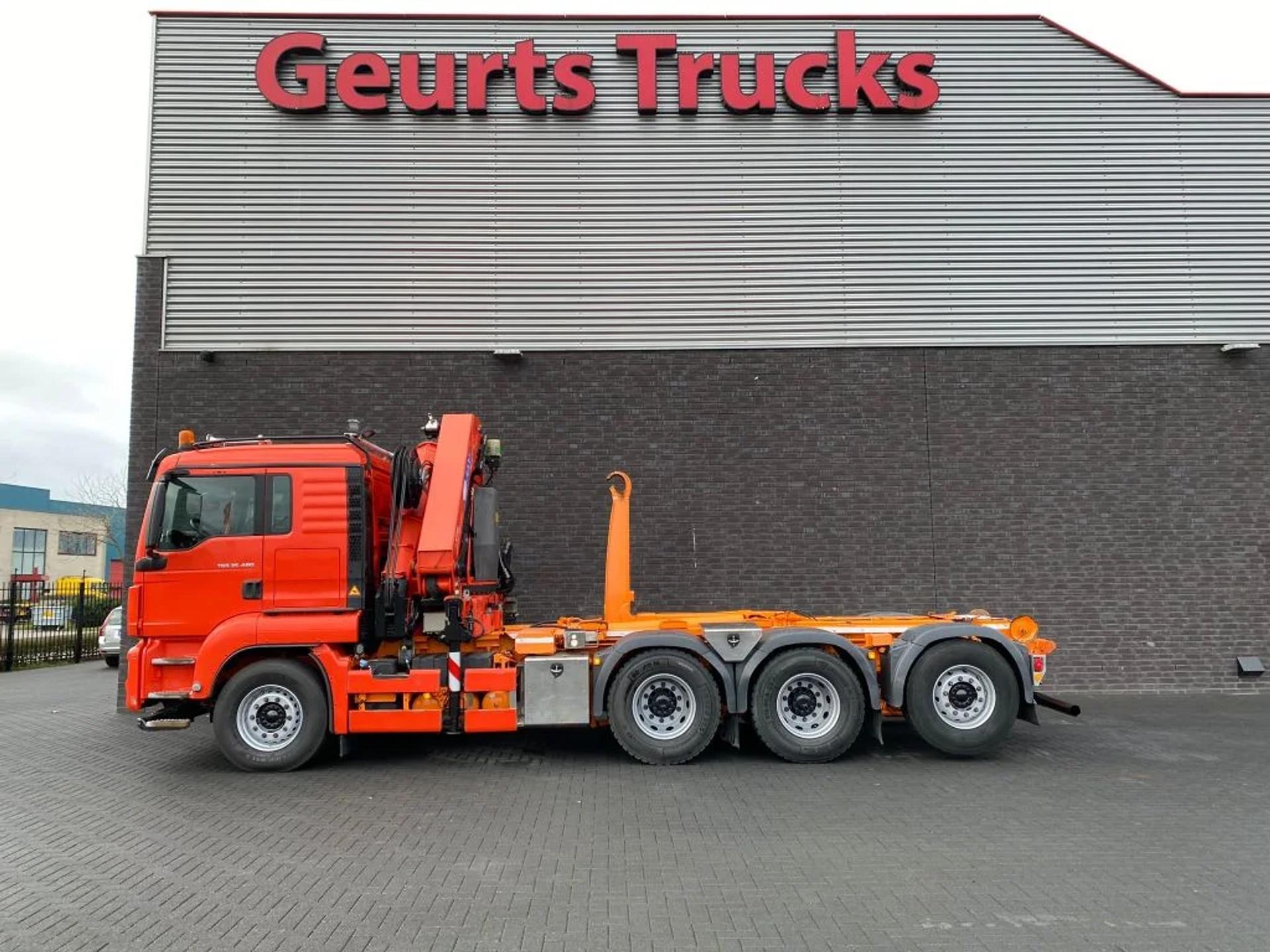 Foto 8 van MAN TGS 35.480 8X4 TRIDEM + 20 TON HAAKARM + HMF 3220-K6 KRAAN/KRAN/CRANE/GRUA