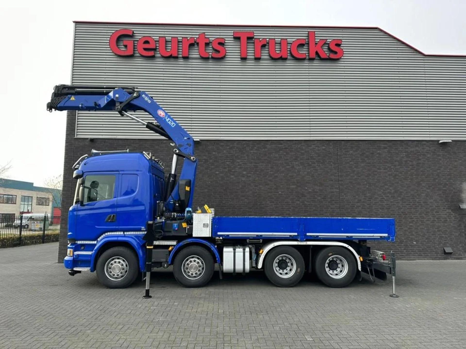 Foto 9 van Scania R580 V8 8X4 TREKKER-BAKWAGEN COMBI + HMF 4020-K5 KRAAN/KRAN/CRANE/GRUA