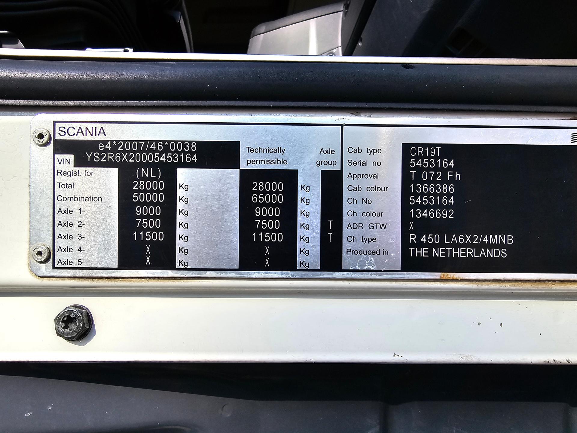 Foto 27 van Scania R450 6x2/4 / FULL AIR / RETARDER / NL TRUCK