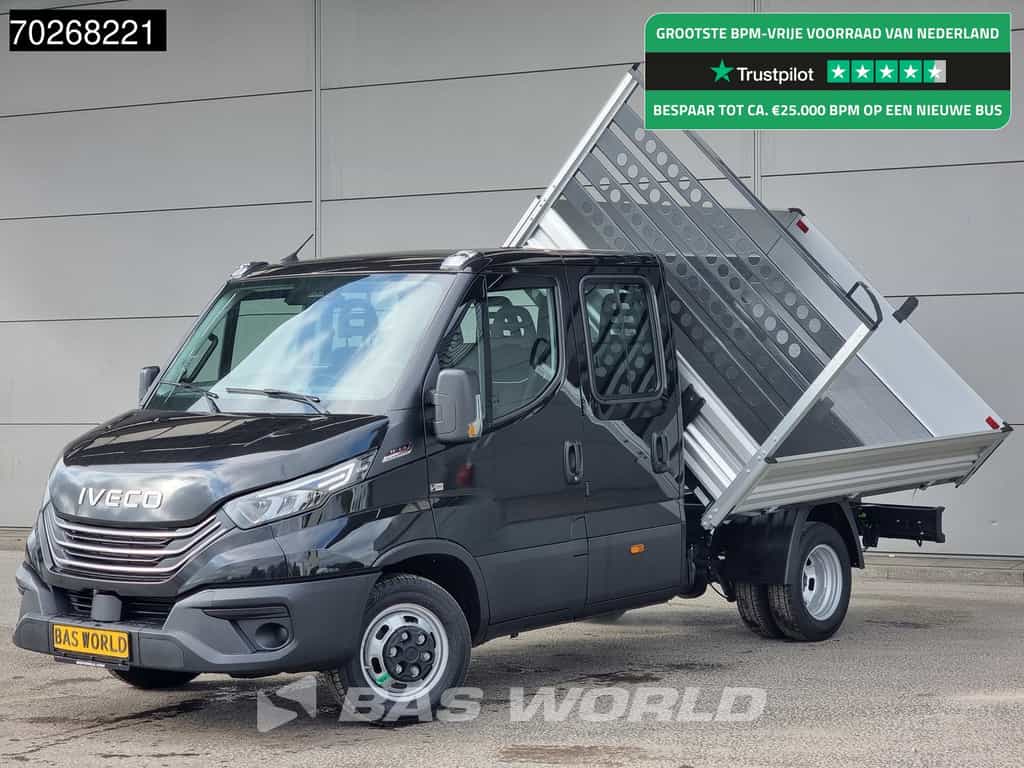 Iveco Daily 35C21 3 zijdige Kipper Dubbel Cabine 210PK 3.0L Dubbellucht Airco Cruise LED Camera Tipper Benne Kieper 2m3 Airco
