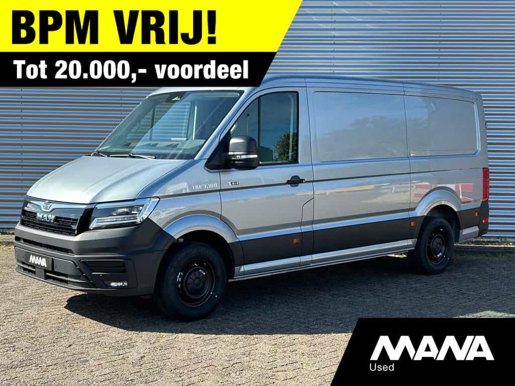 Man TGE 35 2.0 3.180 180PK L3H2 4x4 Oyster silver LED Automaat