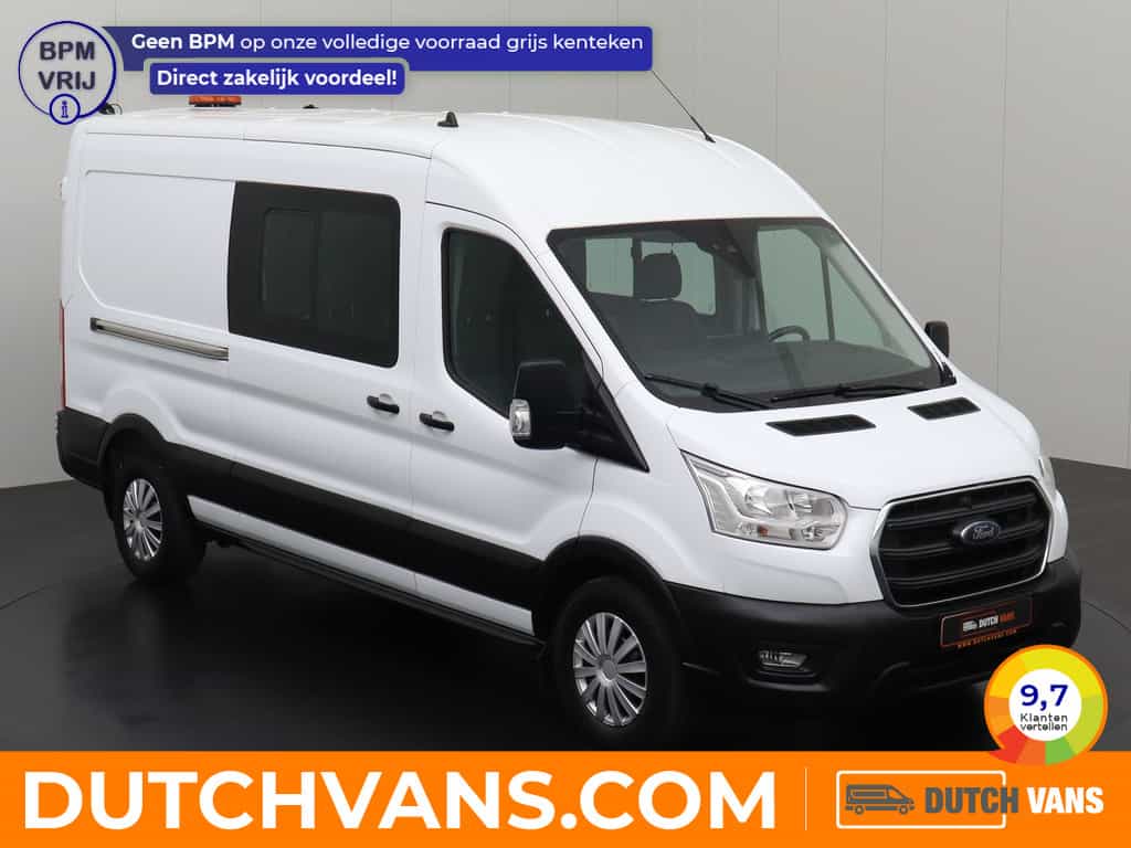 Ford Transit 2.0TDCI 130PK L2H2 Dubbele Cabine | 7-Persoons | Leder | Navigatie | Camera | Airco | Cruise | Trekhaak