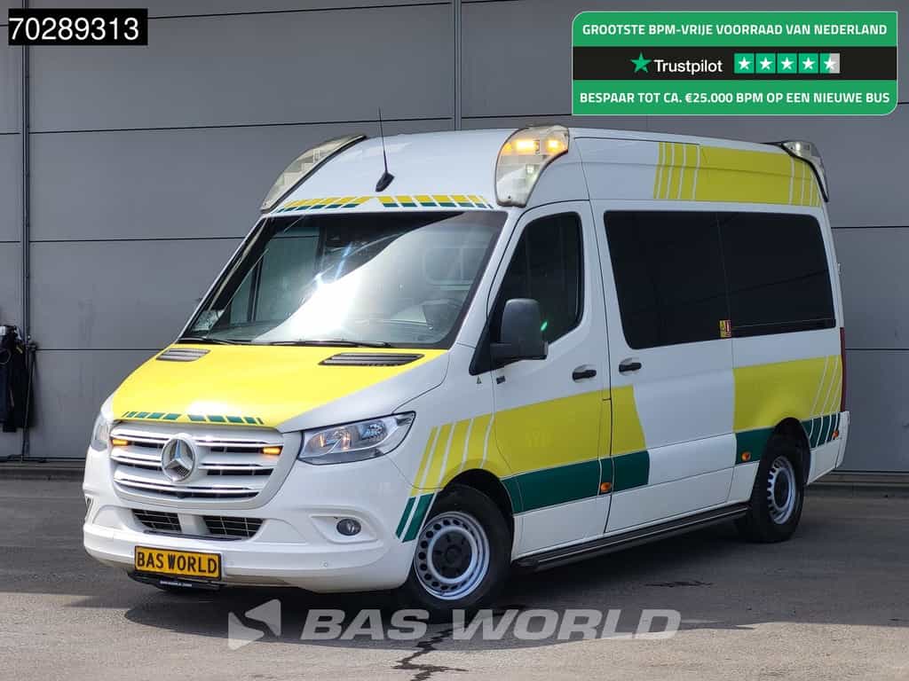 Mercedes Sprinter 316 CDI Ambulance Brancard Automaat Ziekenwagen Airco Cruise Camera Parkeersensoren Standkachel Euro6 Rettungswagen Krankenwagen 10m3 Airco Cruise control